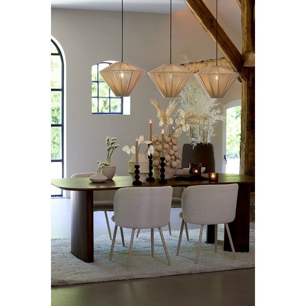 Kremno bel oblazinjen jedilni stol Elyna – Light & Living-image-2