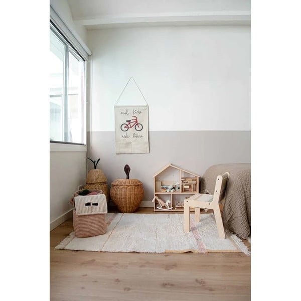 Rožnata/kremno bela pralna ročno tkana bombažna preproga 140x200 cm Lanes Vintage Nude – Lorena Canals-image-4