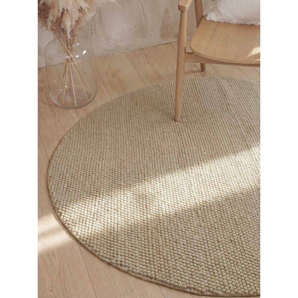 Ročno tkana volnena okrogla preproga v naravni barvi ø 200 cm Richmond Diana – Ted Baker-image-1