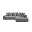 Temno siva raztegljiva/s prostorom za shranjevanje kotna sedežna garnitura iz šenilje (desni kot/v obliki črke L) Everest – Bobochic Paris