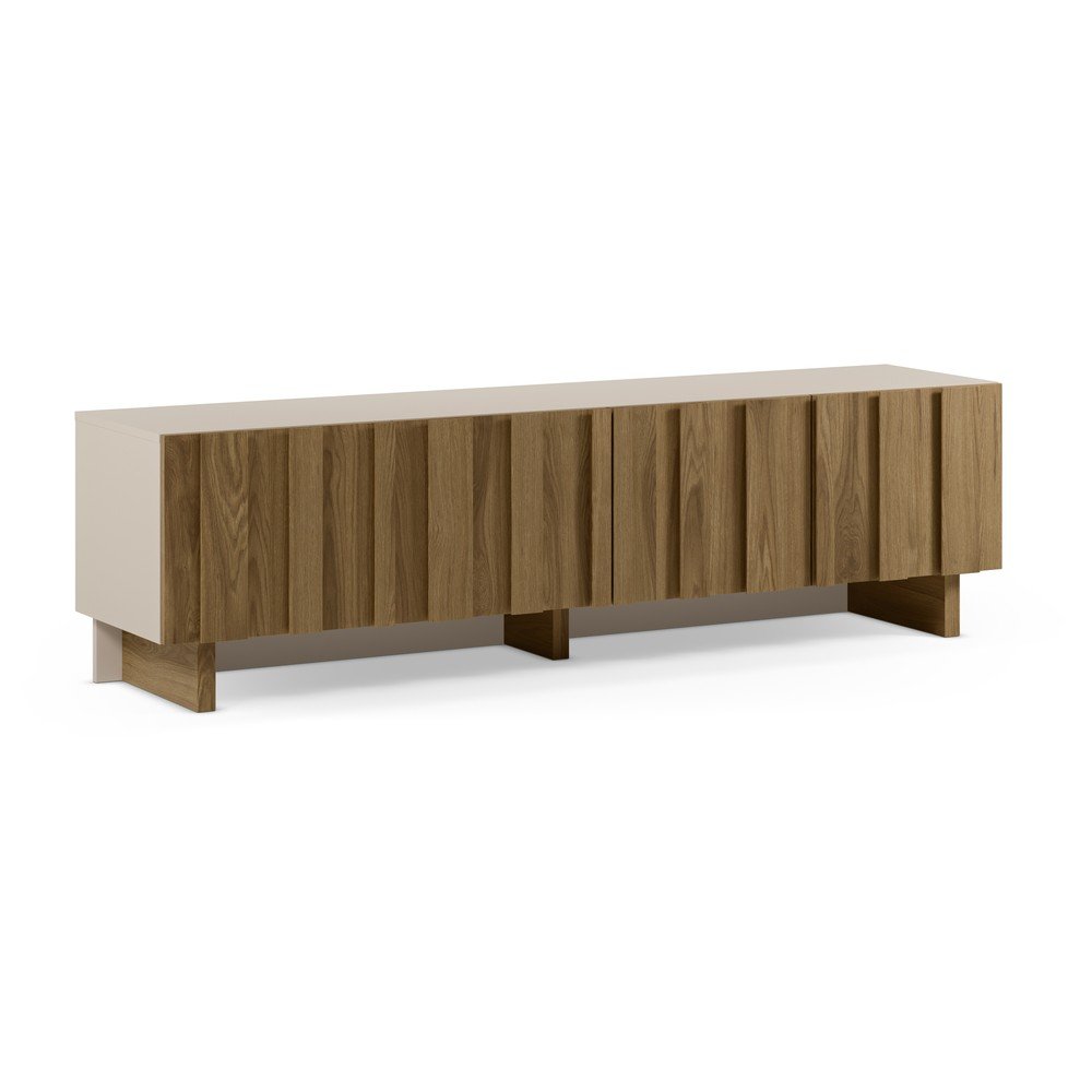 Kremno bela/v naravni barvi TV omarica iz masivnega bora 180x50x43 cm Marlo
