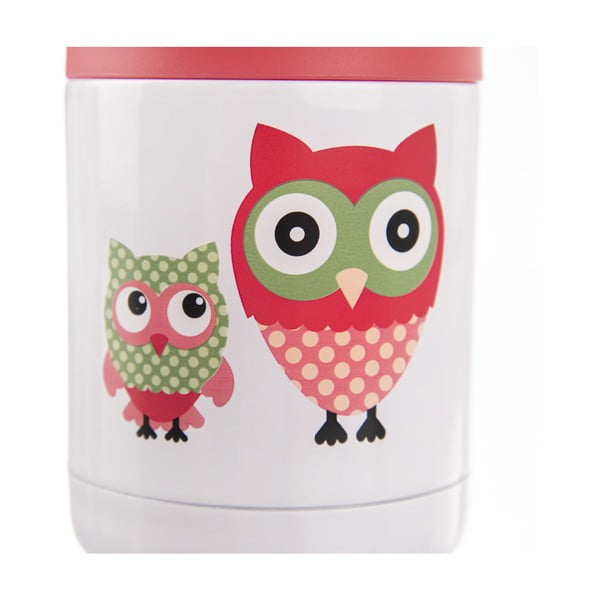 Rdeča/bela otroška termoska 480 ml Sova – Orion-image-3