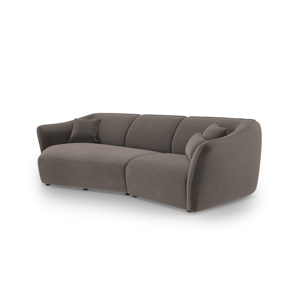 Rjava žametna kotna sedežna garnitura Tokyo – Cosmopolitan Design-image-2