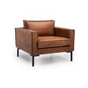 Rjav fotelj iz umetnega usnja Scandic Rate