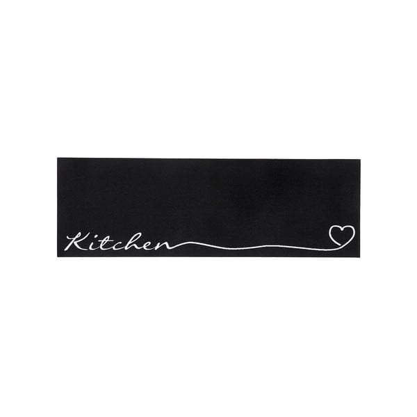 Črn tekač Zala Living Kitchen, 50 x 150 cm