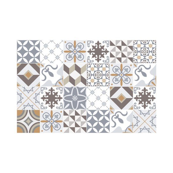 Komplet 24 nalepk Ambiance Tiles Beige -image-1