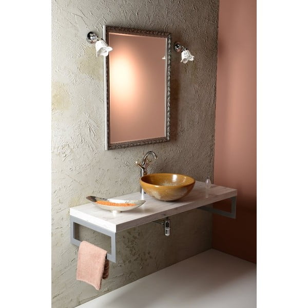 Stoječa armatura za umivalnik v sijajno srebrni in zlati barvi Antea – Sapho-image-3