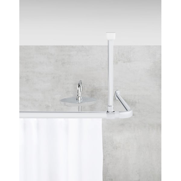 Stropni nosilec za zaveso za tuš v sijajno srebrni barvi Era – Wenko-image-1