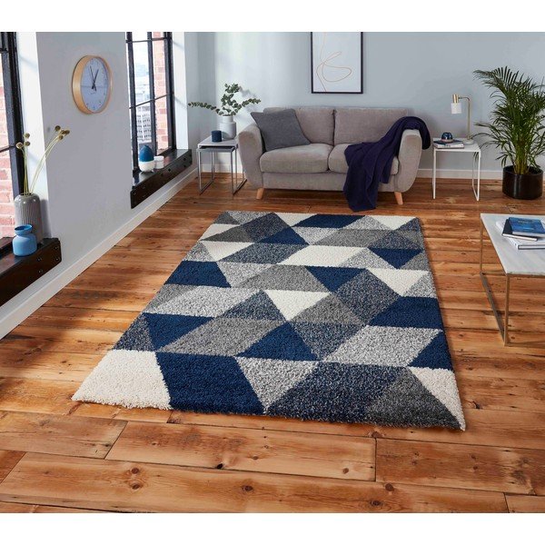Modro-siva preproga Think Rugs Royal Nomadic Angles, 160 x 220 cm-image-1