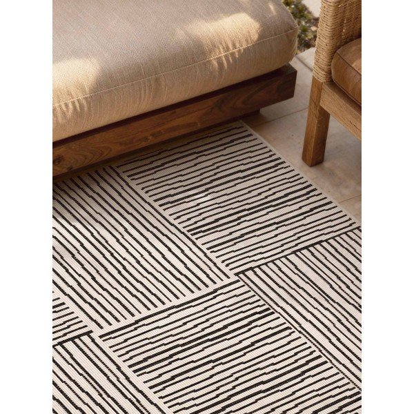 Črna/kremno bela notranja in zunanja preproga 120x170 cm Haringey Nightingale – Ted Baker-image-2