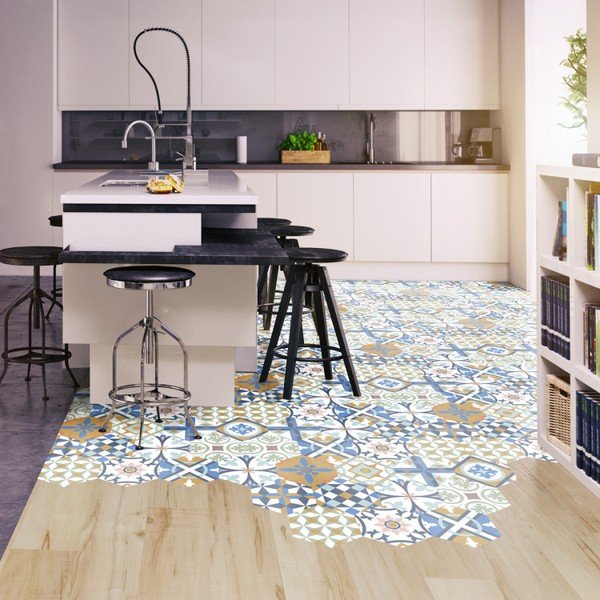 Komplet 10 talnih nalepk Ambiance Hexagons Rosamar, 20 x 18 cm-image-3