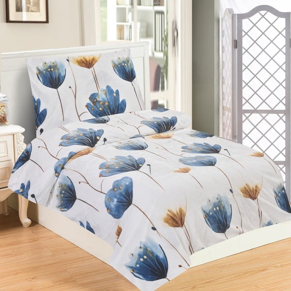 Temno modra enojna posteljnina iz mikropliša 140x200 cm Marbella – My House