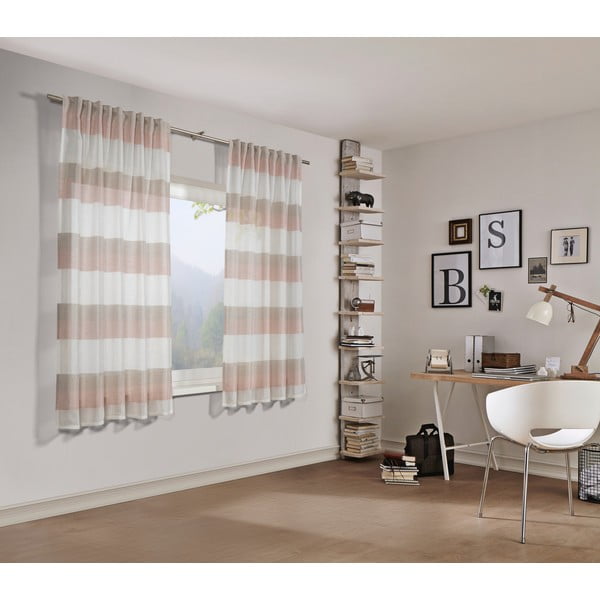 Roza prosojna zavesa 175x140 cm Etamine - Gardinia-image-2