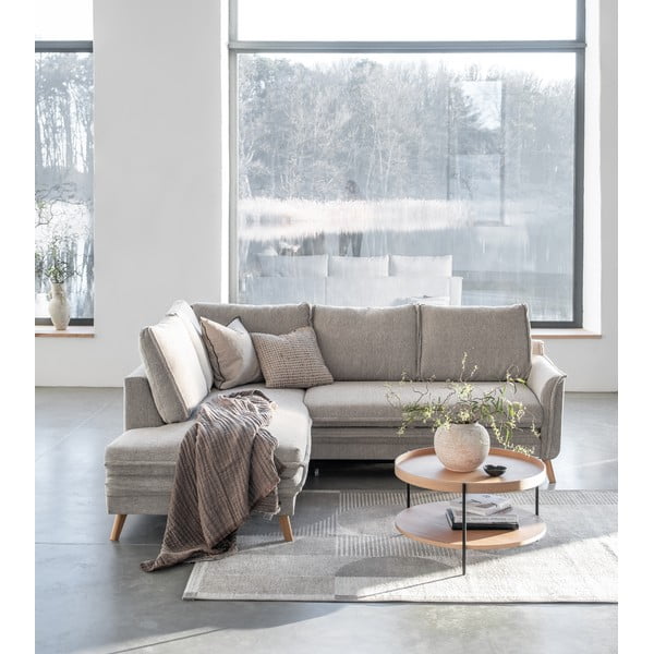 Bež raztegljiva kotna sedežna garnitura (levi kot) Charming Charlie – Miuform-image-4