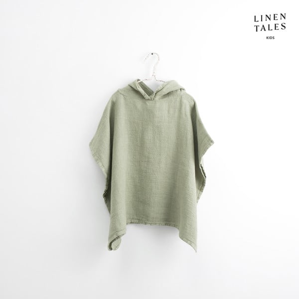 Svetlo zelen lanen otroški kopalni plašč velikosti 1-2 leti – Linen Tales