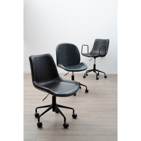 Črn pisarniški stol iz umetnega usnja Branson – Premier Housewares-image-4