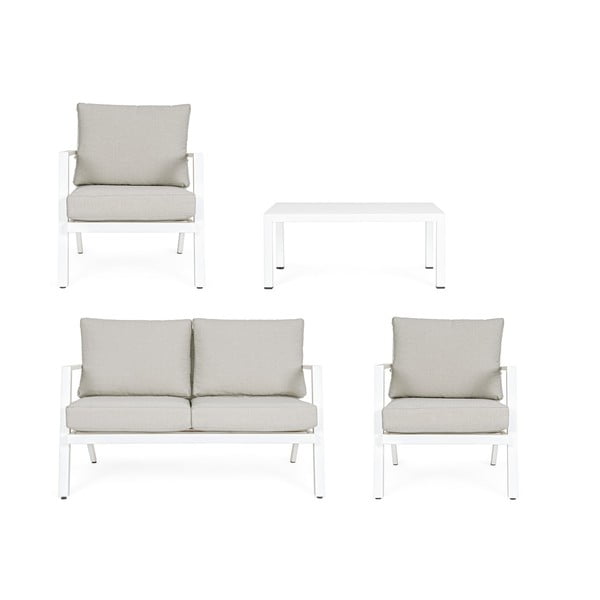 Bela aluminijasta vrtna garnitura za 4 osebe Harley   – Bizzotto-image-4