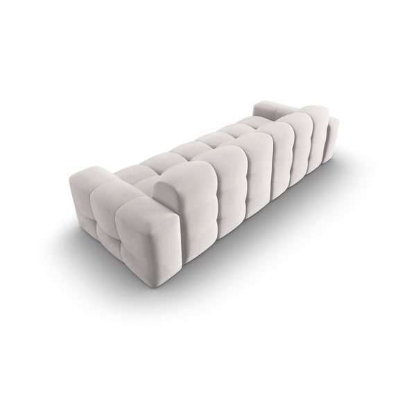 Svetlo siv žametni kavč 255 cm Kendal - Micadoni Home-image-4