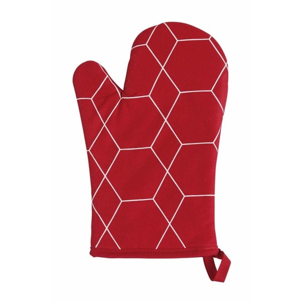 Rdeča kuhinjska rokavica ZicZac Hexagon