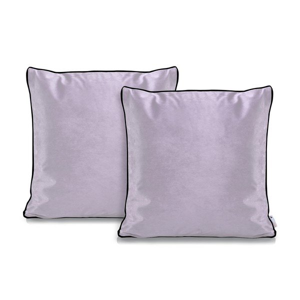Komplet 2 svetlo vijoličastih prevlek za vzglavnik DecoKing Rimavelvet Lilac, 45 x 45 cm-image-1