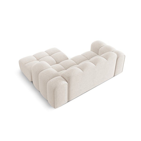 Kremno bela kotna sedežna garnitura iz šenilje (desni kot/z ležalnikom) Treno – Cosmopolitan Design-image-3