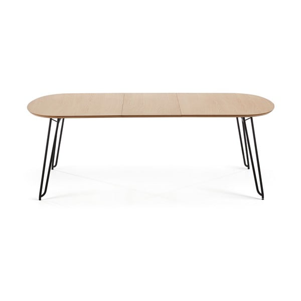 Raztegljiva jedilna miza v hrastovem dekorju 90x140 cm Novac – Kave Home-image-3