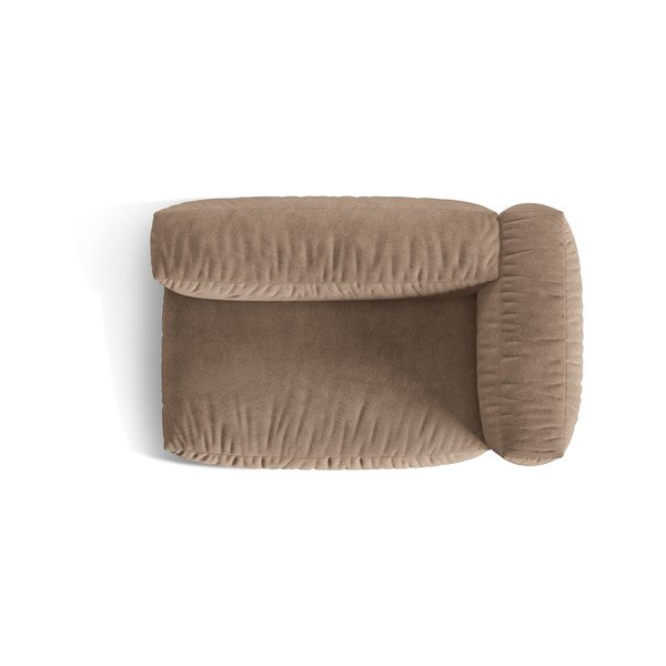 Svetlo rjav žameten modul za sedežno garnituro (desni kot) Martina – Micadoni -image-3