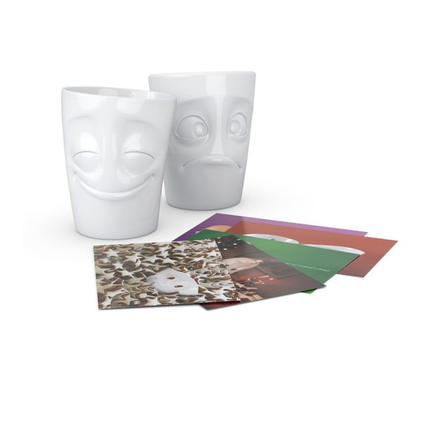 Komplet 2 belih porcelanastih skodelic 58products Cheery & Baffled-image-3
