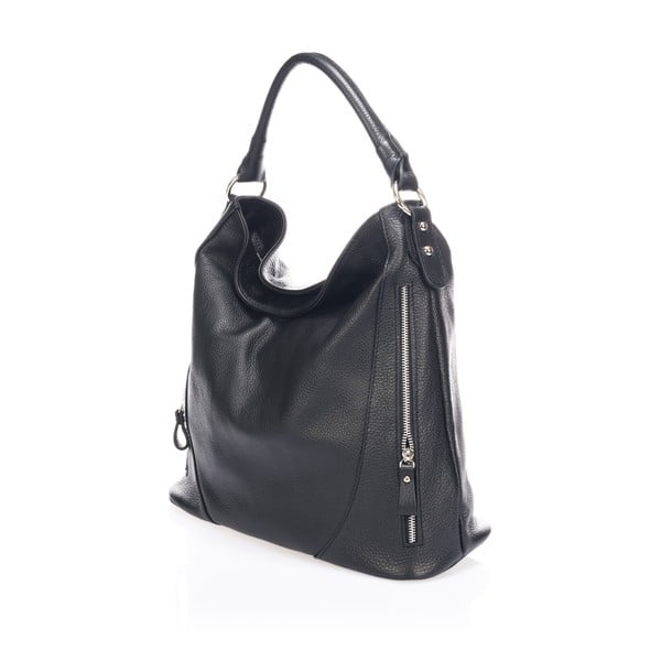 Črna usnjena torbica Markese Savino-image-1