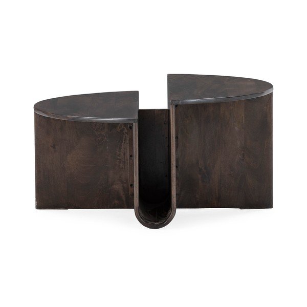 Temno rjava okrogla klubska mizica iz masivnega manga ø 80 cm Divya – MOME-image-2