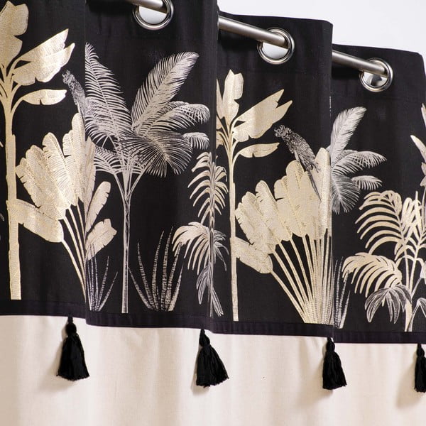 Črna in bež zavesa 140x240 cm Karaba – douceur d'intérieur-image-1