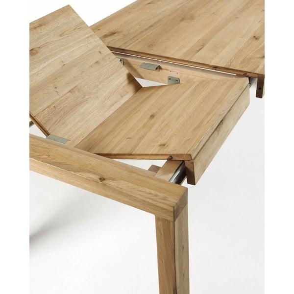 Raztegljiva jedilna miza z dodatno ploščo v hrastovem dekorju 100x200 cm Briva – Kave Home-image-4