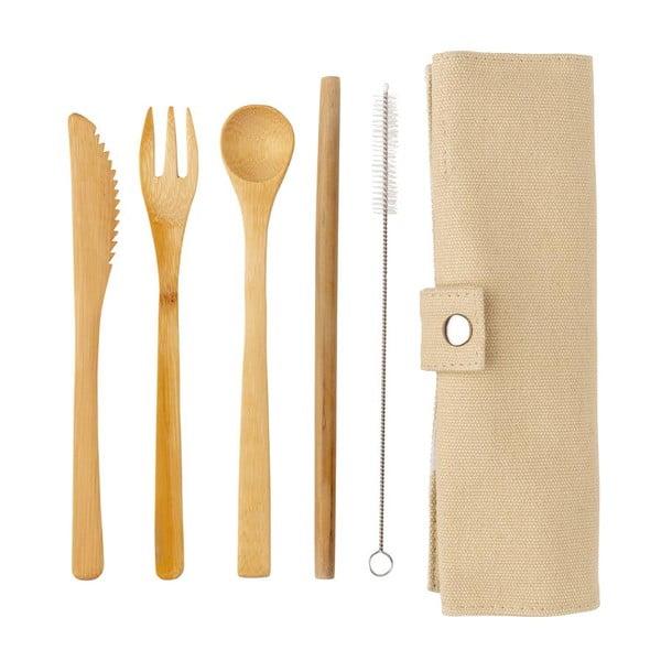 Potovalni set bambusovega pribora s slamico, čopičem za čiščenje in embalažo XD Collection-image-4