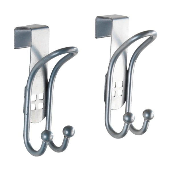 Komplet 2 obešalnikov za vrata v srebrni barvi Wenko Door Hook-image-1