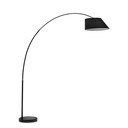 Črna stoječa svetilka s tekstilnim senčilom (višina 189 cm) May – Kave Home