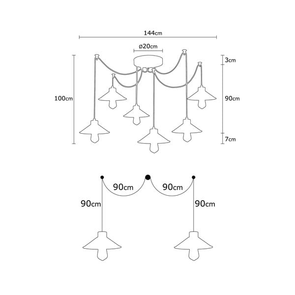 Viseča svetilka s kovinskim senčilom ø 114 cm Manavgat – Opviq lights-image-2