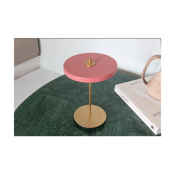 Rožnata LED zatemnitvena namizna svetilka s kovinskim senčnikom (višina 31 cm) Asteria Move – UMAGE-image-3