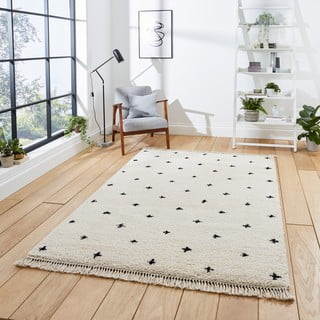 Belo-črna preproga Think Rugs Boho Dots, 120 x 170 cm