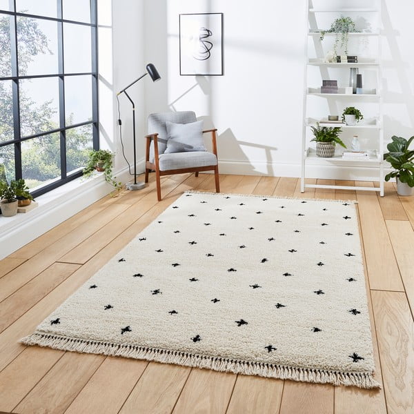 Belo-črna preproga Think Rugs Boho Dots, 120 x 170 cm-image-1