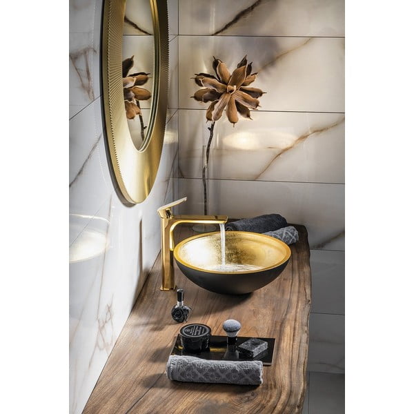 Stoječa armatura za umivalnik v zlati barvi Spy – Sapho-image-1