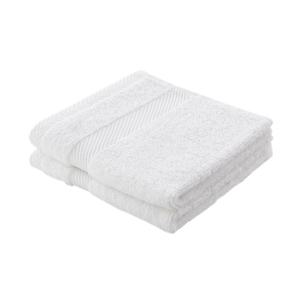 Bela bombažna brisača z mešanico svile 30x30 cm - Bianca