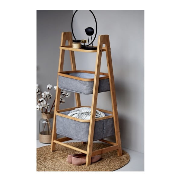 Sivo-rjava bambusova kopalniška polica 44x91 cm Bahari – Wenko-image-2