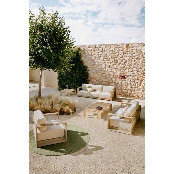 Zelena okrogla notranja in zunanja preproga iz recikliranih vlaken ø 150 cm Despas – Kave Home-image-2