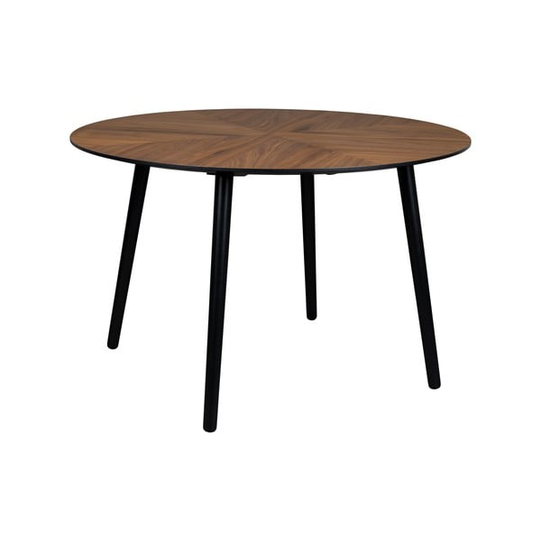 Okrogla jedilna miza z mizno ploščo v orehovem dekorju ø 120 cm Clover – Dutchbone