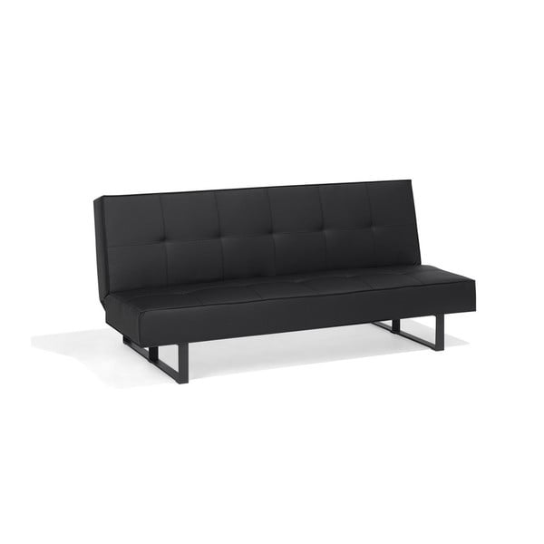 Črna raztegljiva sedežna garnitura iz eko usnja Monobeli Sinthia-image-2