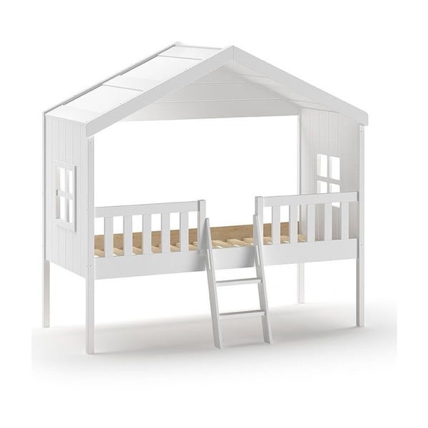 Bela otroška dvignjena postelja v obliki hiške 90x200 cm Housebed - Vipack