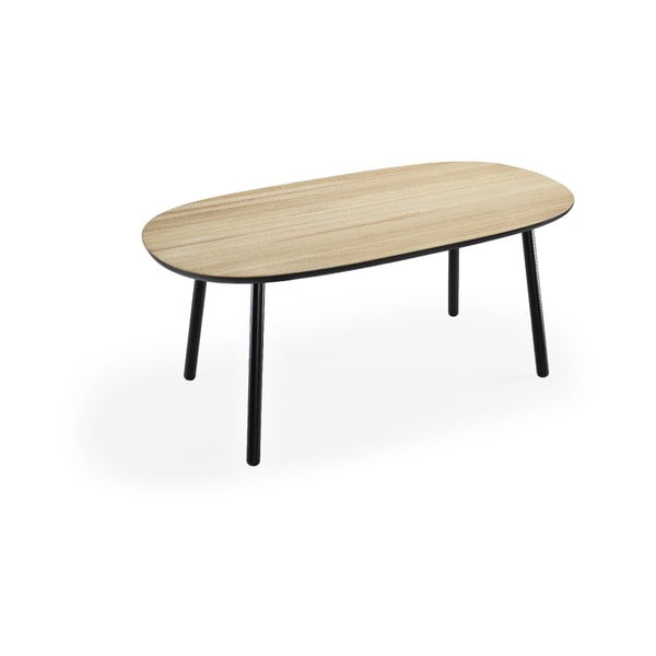 Jedilna miza iz jesenovega lesa s črnimi nogami EMKO Naïve, 180 x 90 cm
