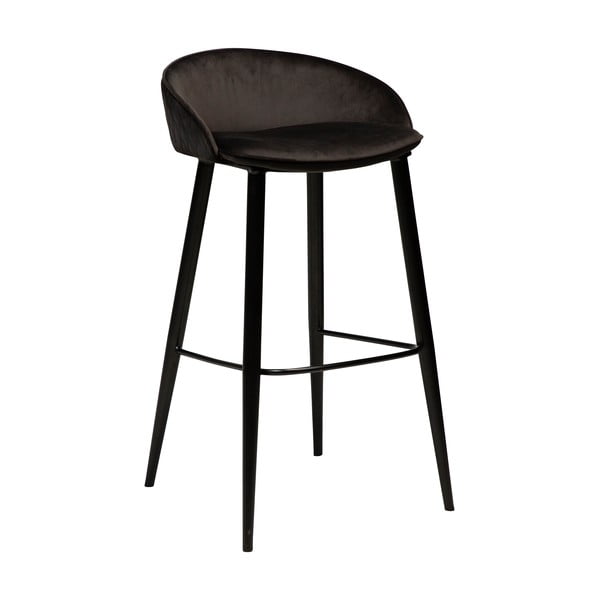 Črni žametni barski stol DAN-FORM Danska Dvojno, višina 91 cm