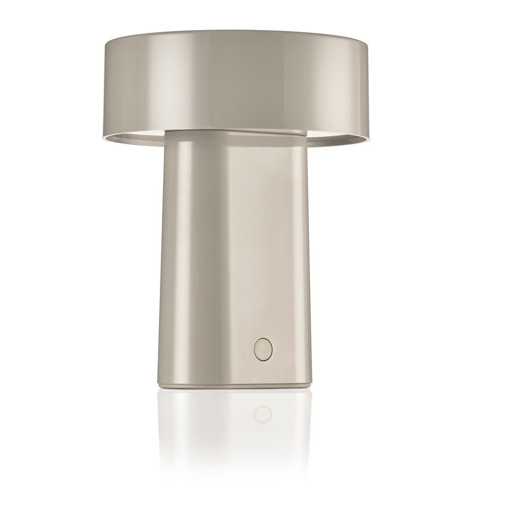 Sivo-bež plastična LED namizna svetilka (višina 18 cm) Oblong