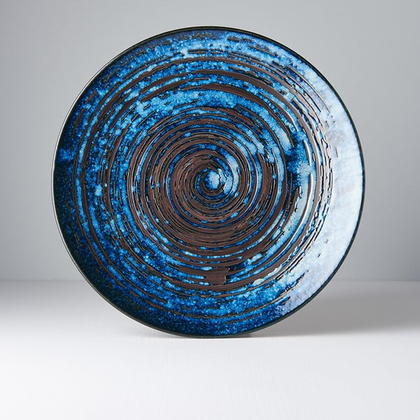 Moder keramičen krožnik MIJ Copper Swirl, ø 29 cm-image-3